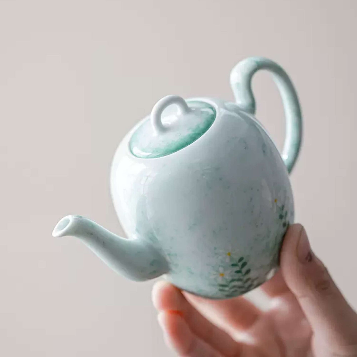 White Porcelain Teapot Named Grandma's Garden Best Gift For Kung Fu Tea Ceremony Ornaments For Home Decor
