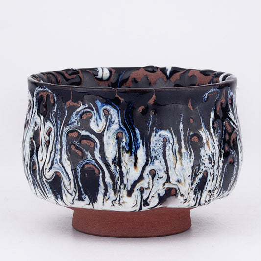 Jianzhan Tenmoku Tea Cup Named Tea Tree Handmade by Tianmu Glaze Best Gift for Kung Fu Tea Ceremony Yoga and Meditation as Master Tea Bow