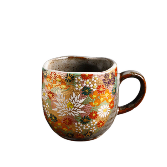 Handmade Wood Fired Teacup Named Flower and Cat Best Gift For Kung Fu Tea Ceremony or Coffee Time