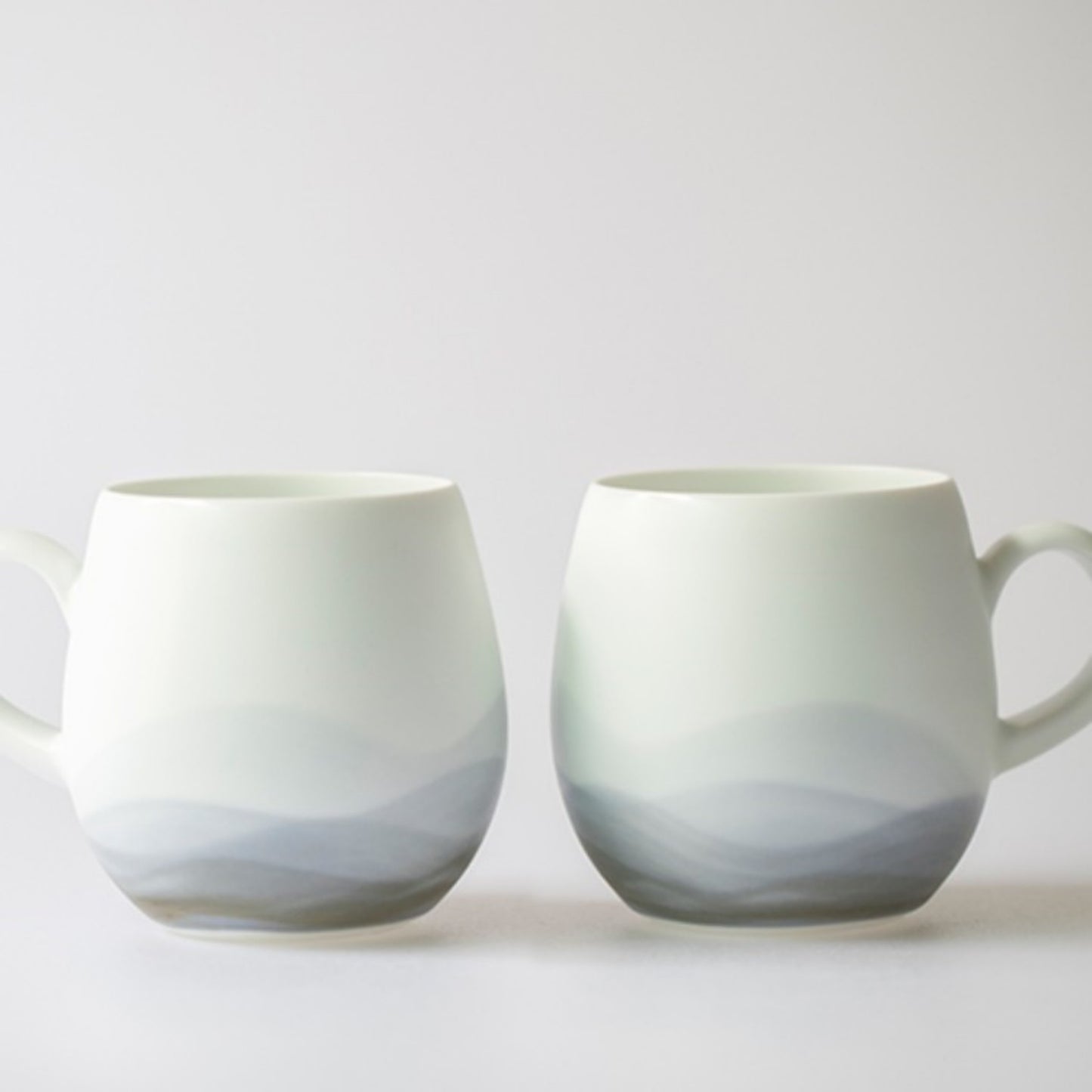 White Porcelain Tea Mug Named Mountain Range Handmade by Kaolin Glaze Best Gift for Kung Fu Tea Ceremony or Coffee Time