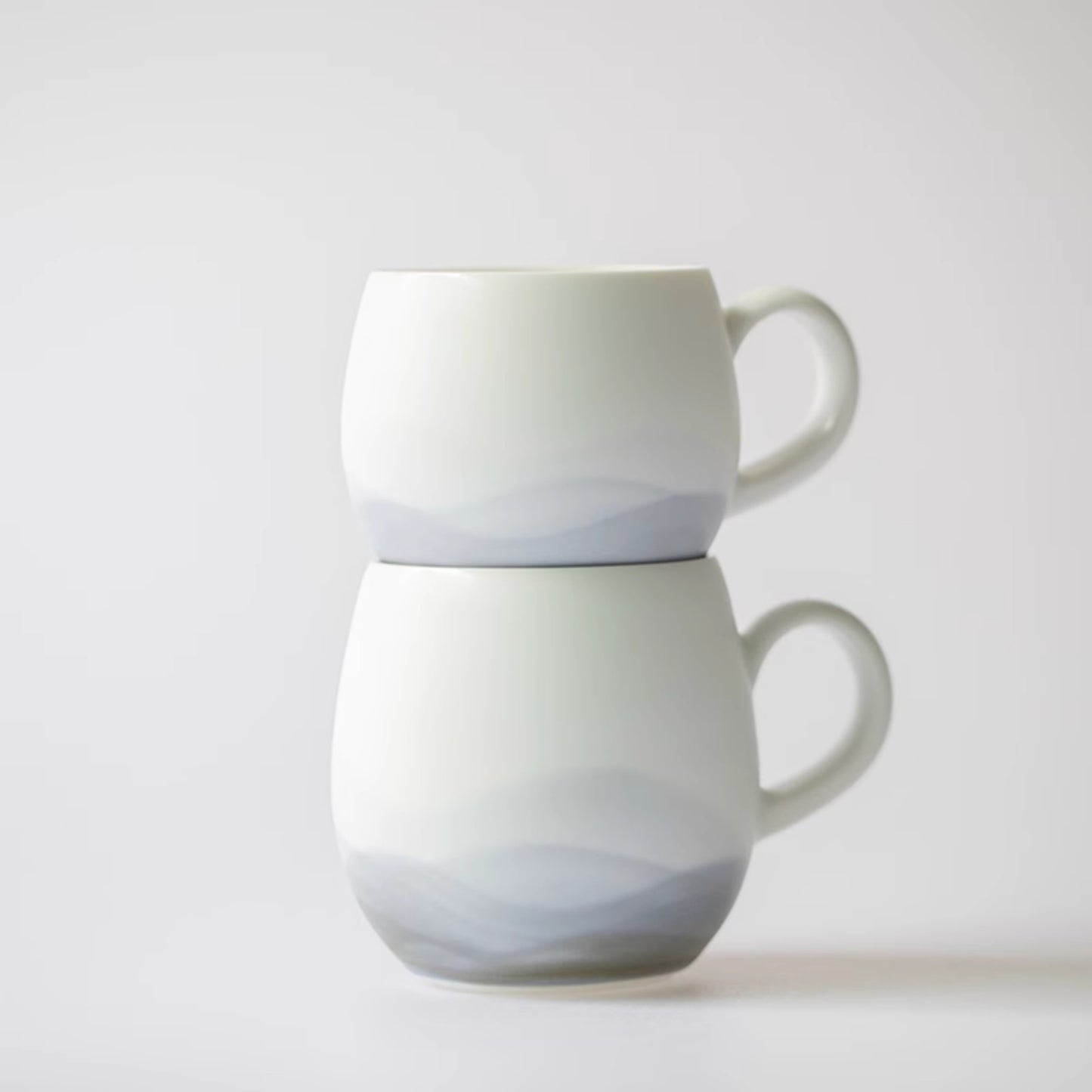 White Porcelain Tea Mug Named Mountain Range Handmade by Kaolin Glaze Best Gift for Kung Fu Tea Ceremony or Coffee Time