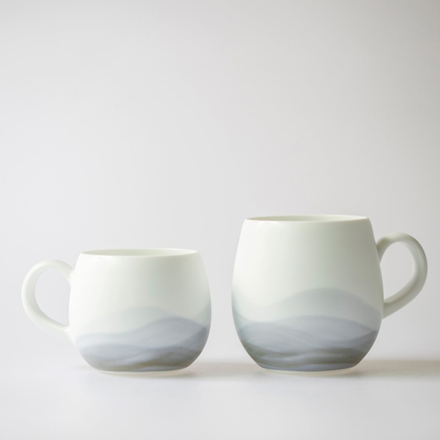 White Porcelain Tea Mug Named Mountain Range Handmade by Kaolin Glaze Best Gift for Kung Fu Tea Ceremony or Coffee Time